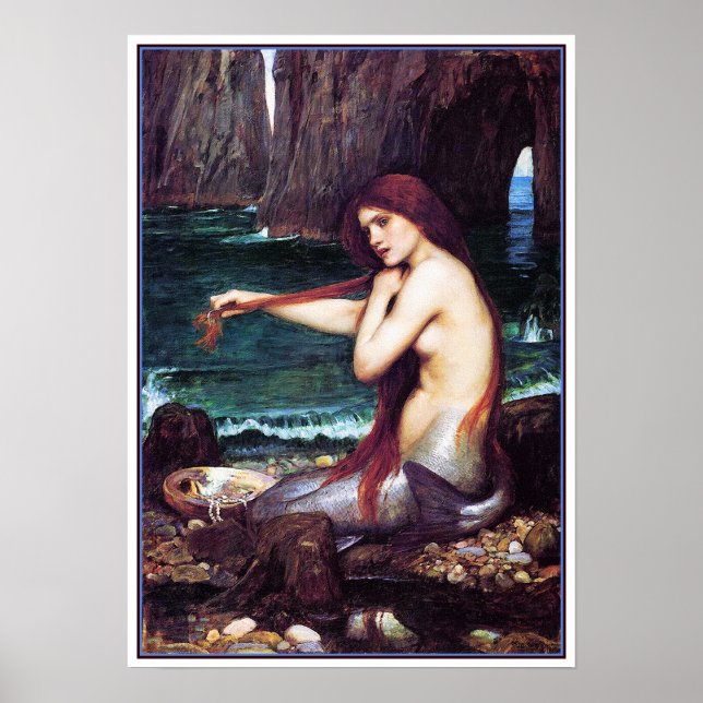 Poster/Print: A Mermaid by John Waterhouse Poster (Front)