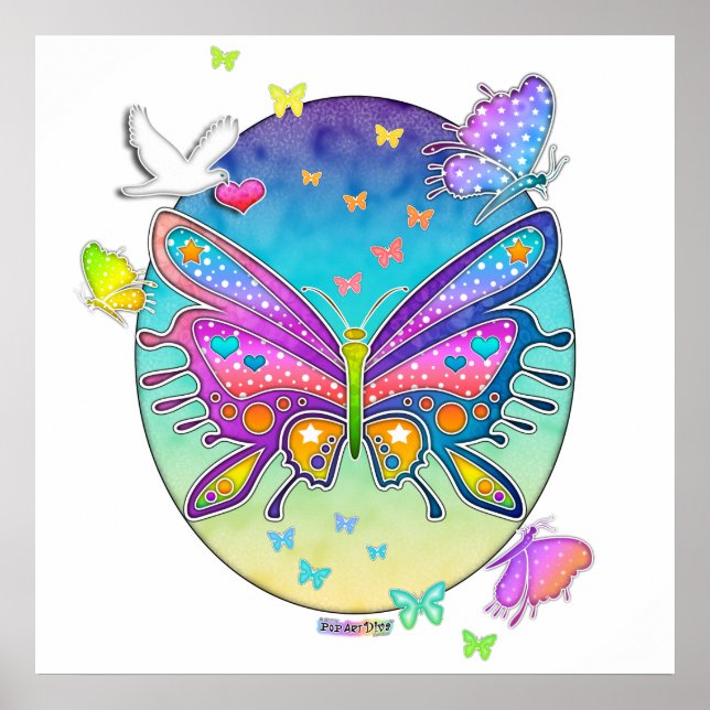 Poster, Print, Art - BUTTERFLY POP ART Poster (Front)
