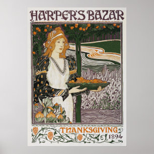 Poster Print: Art Nouveau - L.Rhead - Thanksgiving