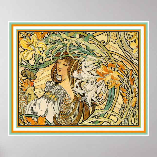 Poster/Print:  Art Nouveau - Language of Flowers Poster (Front)