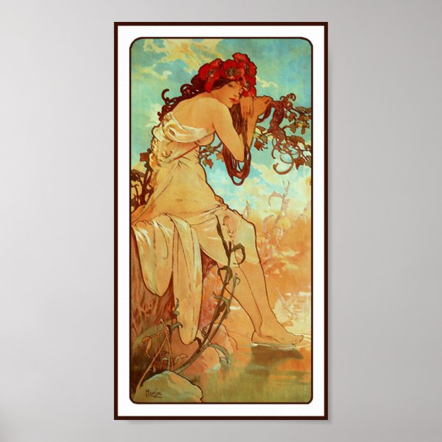 Poster Print: Art Nouveau - Mucha - Summer (Front)