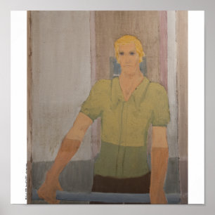 Poster/Print: "Blonde Man Green Shirt" Poster