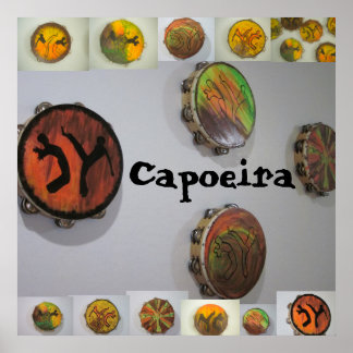 poster print capoeira drumine pandeiro axe