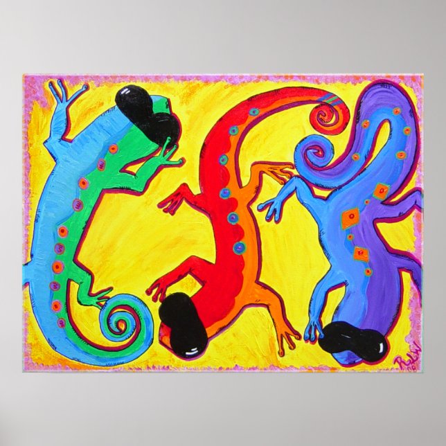 Poster Print-Carribean Lizards (Front)