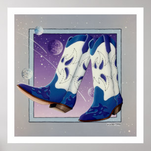 Poster, Print - Electric Slide Cowboy Boots