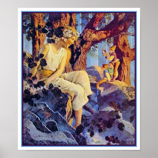 Poster/Print: Girl with Elves - Maxfield Parrish Poster (Front)