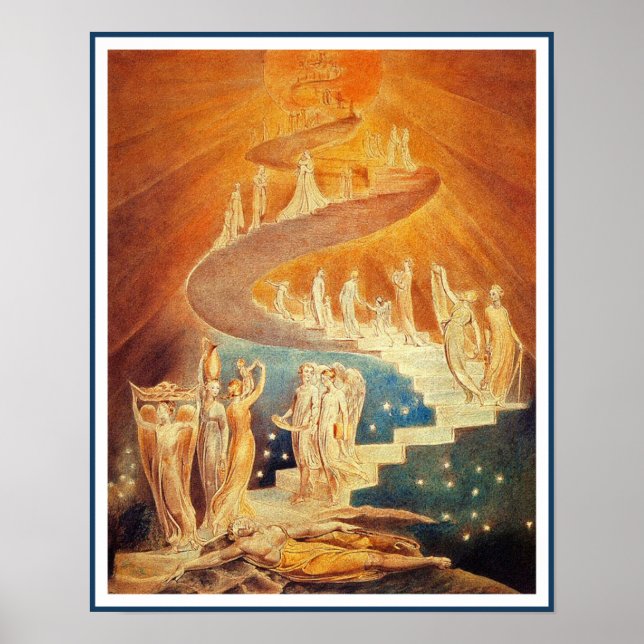 Poster/Print:  Jacob's Ladder - William Blake Poster (Front)