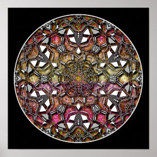 Poster/Print:  Metallic Crystal Kaleidoscope Poster