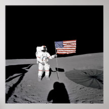 Poster/Print:  Moonwalk & American Flag
