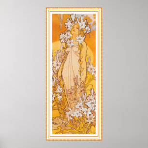 Poster/Print: Mucha - Flowers - Lily Poster