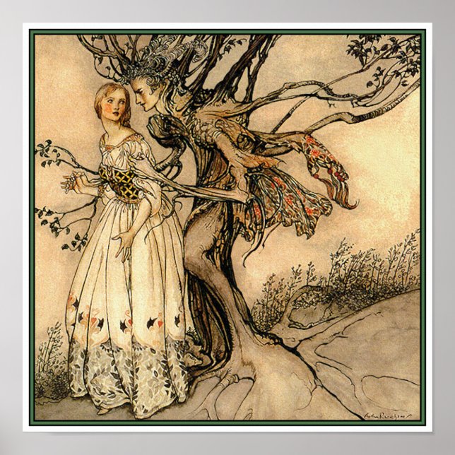 Poster/Print:  Old Woman in the Wood by Rackham Poster (Front)