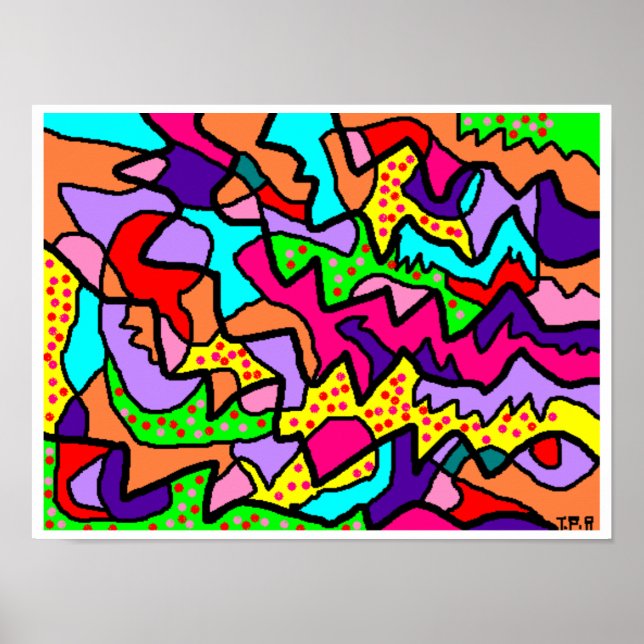 Poster Print Picture Bold Bright Colours (Front)