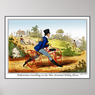 Poster/Print: The Hobby Horse:  Bicycle Prototype Poster