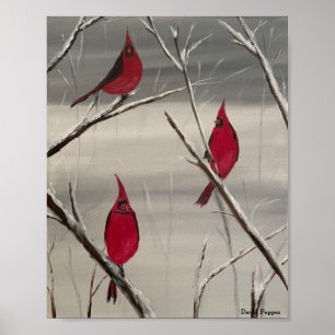 Poster Print with Cardinals