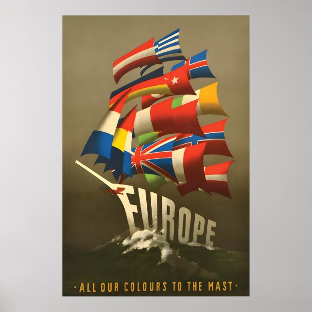 Poster Pro-Europe All colours on the mast (Front)