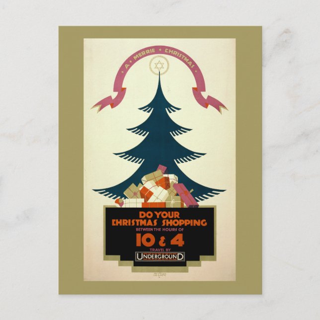 Poster Promoting Travel By London Underground Postcard (Front)