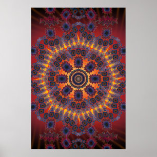 Poster: Psychedelic Radial Pattern Poster