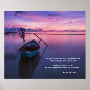 Poster Purple Serene Psalm 145:8-9