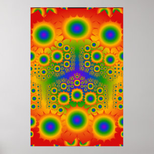 Poster: Rainbow Fractal Explosions: Vector Art Poster