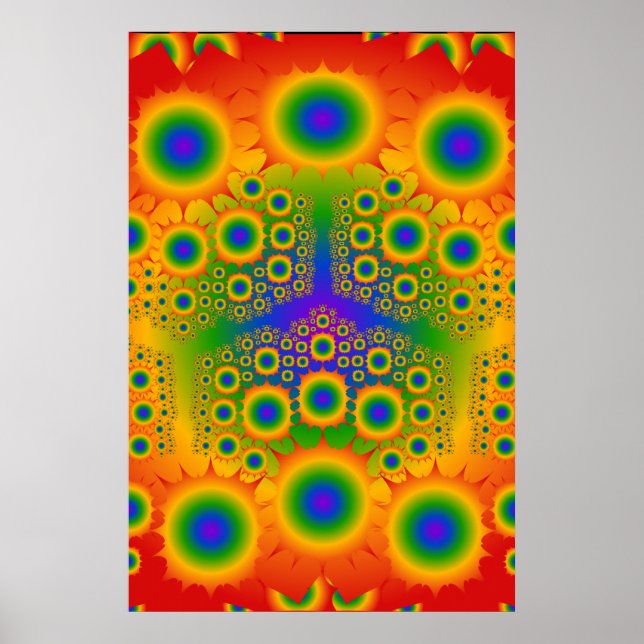 Poster: Rainbow Fractal Explosions: Vector Art Poster (Front)