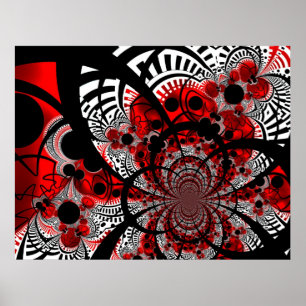 Poster Red Ventra Twist Abstract Art