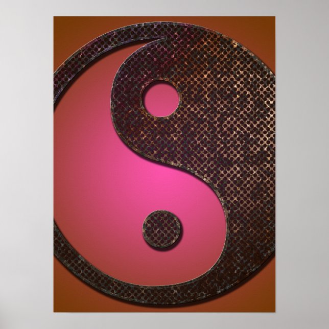 Poster, Rusted Grungy Metal Yin Yang Symbol 2 Poster (Front)
