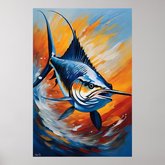 Poster | Sailfish | Oil Painting Style  (Front)