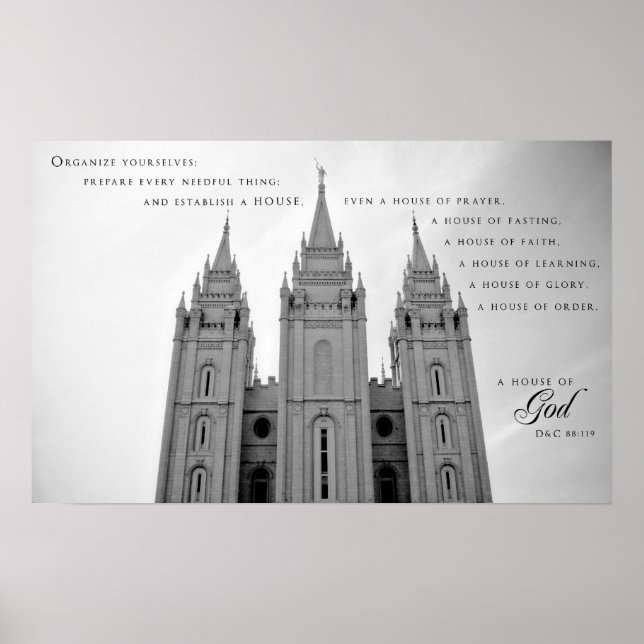 Poster - Salt Lake City Utah LDS Temple (Front)