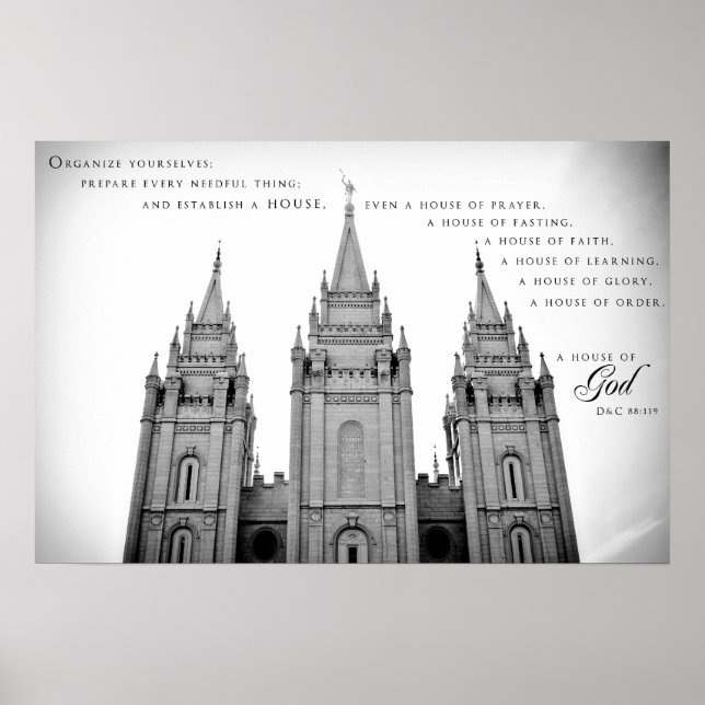 Poster - Salt Lake City Utah LDS Temple 2 (Front)