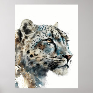 Poster Schneeleopard Kunstdruck