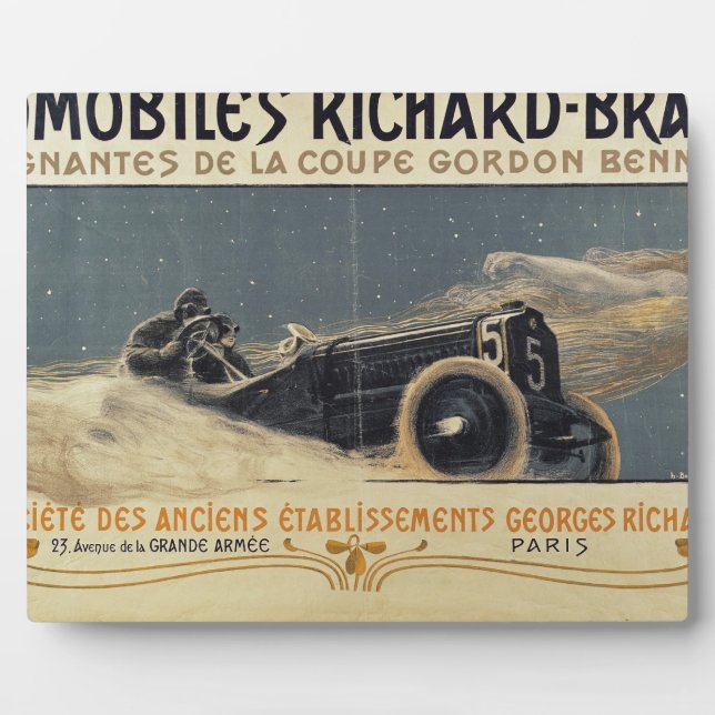 Poster showing Automobiles Richard-Brasier winning Plaque (Front)