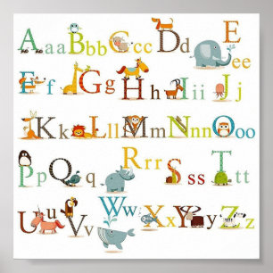 Poster - Small Nursery Bedroom Alphabet Chart