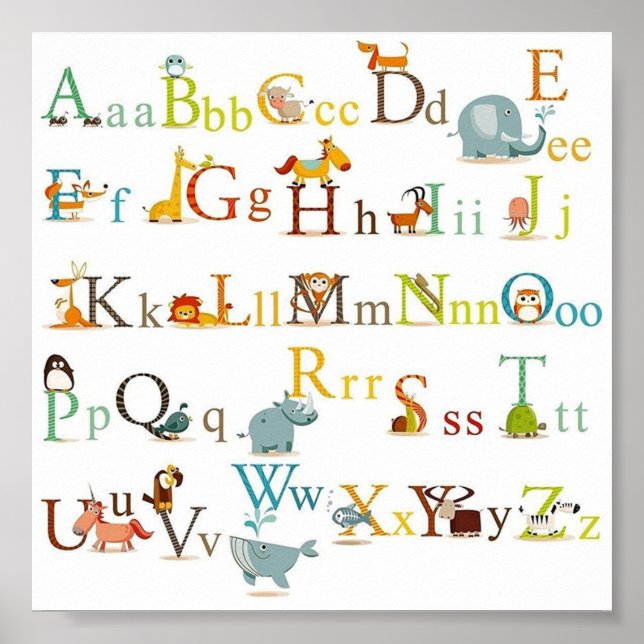 Poster - Small Nursery Bedroom Alphabet Chart (Front)