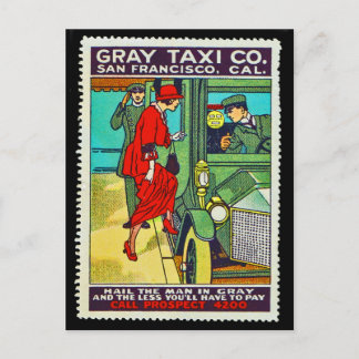 Poster Stamp Postcard Grey Taxi Co. SF