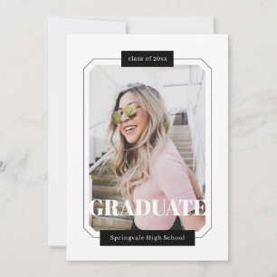 Poster Style Minimalist Modern Graduation Photo Announcement
