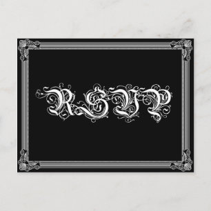 Poster Style Pink & Black DIY RSVP Postcard