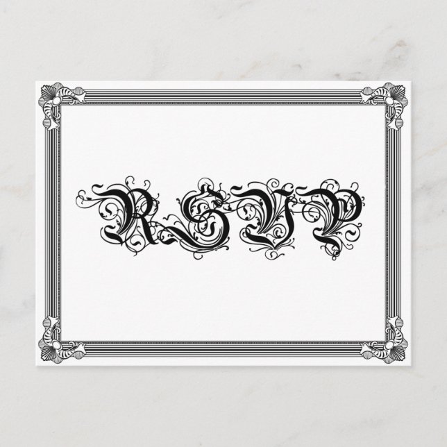 Poster Style Red & Black DIY RSVP postcard (Front)