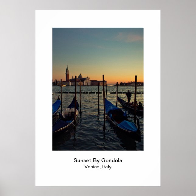 Poster - Sunset By Gondola Venice Italy (Front)