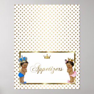 poster table sign appetizers,white,gold,8.5x11