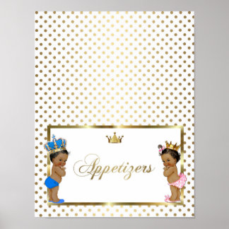 poster table sign appetizers,white,gold,8.5x11