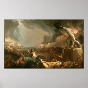 Poster The Course of Empire Destruction Cole T.