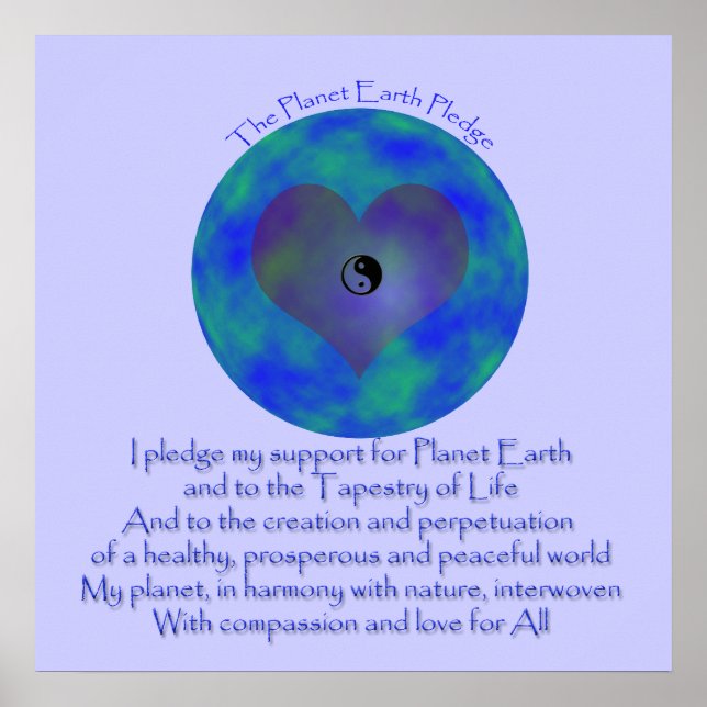 Poster -  The Planet Earth Pledge (Front)