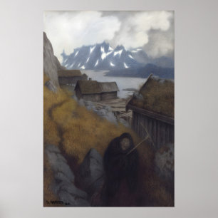 Poster Theodor Kittelsen hun farer landet rundt