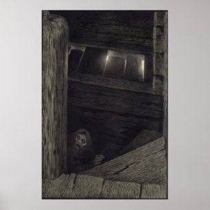 Poster Theodor Kittelsen Pesta i trappen (Pesta on
