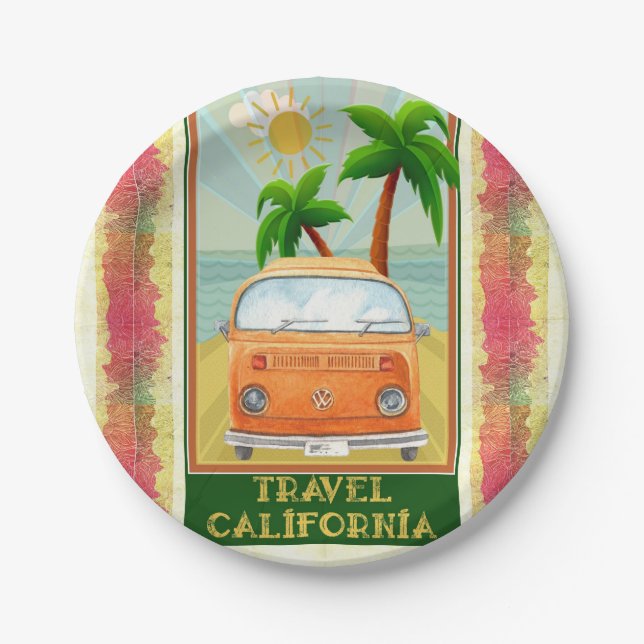 Poster:Travel California Paper Plate (Front)