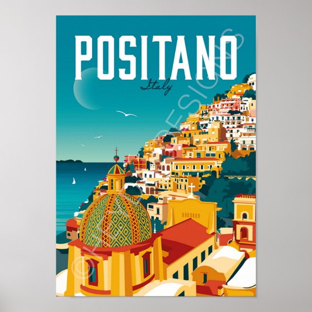 Poster - Travel To The Island Of Positano (Front)