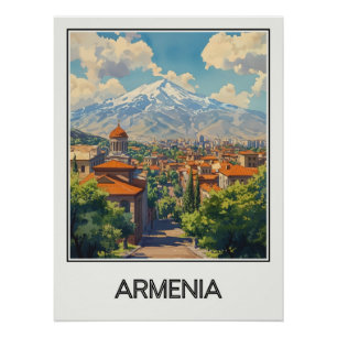 Poster vintage Armenia, view of Mount Ararat