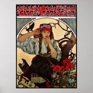 Poster Vintage Art Alfons Mucha Moravian Teachers