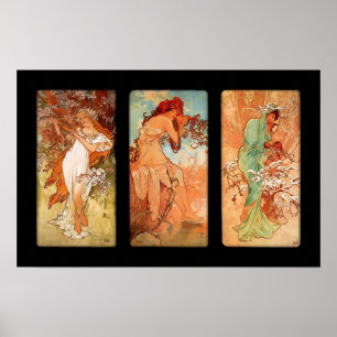 Poster Vintage Art Alfons Mucha Panel Art Nouveau