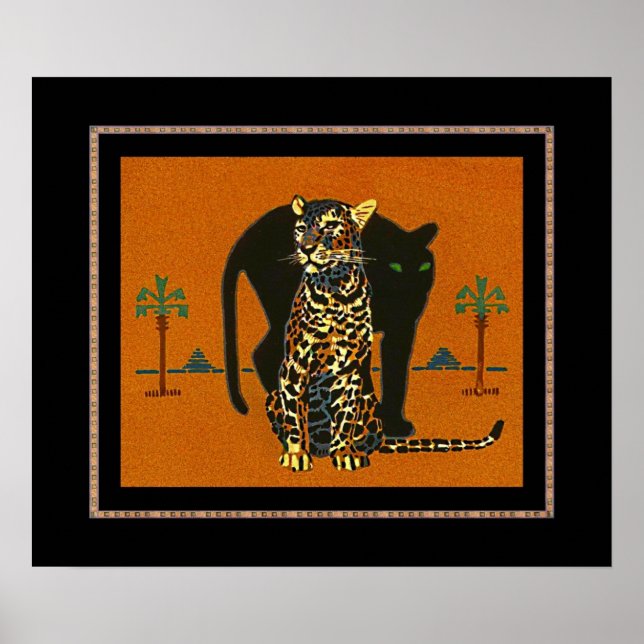 Poster Vintage Art Leopard (Front)